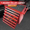 Rolling Tool Chest with 7-Drawer Tool Box with Wheels Multifunctional Tool Cart Mechanic Tool Storage Cabinet for Garage, Warehouse, Workshop, Repair