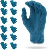 Cotton Work Gloves with Elastic Knit Wrist Pack of 24 Gloves 10 Oz Garden Gloves 10" Size Blue Gray Color Washable Reusable Gloves for Painter Mechani