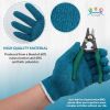 Cotton Work Gloves with Elastic Knit Wrist Pack of 24 Gloves 10 Oz Garden Gloves 10" Size Blue Gray Color Washable Reusable Gloves for Painter Mechani