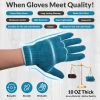 Cotton Work Gloves with Elastic Knit Wrist Pack of 24 Gloves 10 Oz Garden Gloves 10" Size Blue Gray Color Washable Reusable Gloves for Painter Mechani