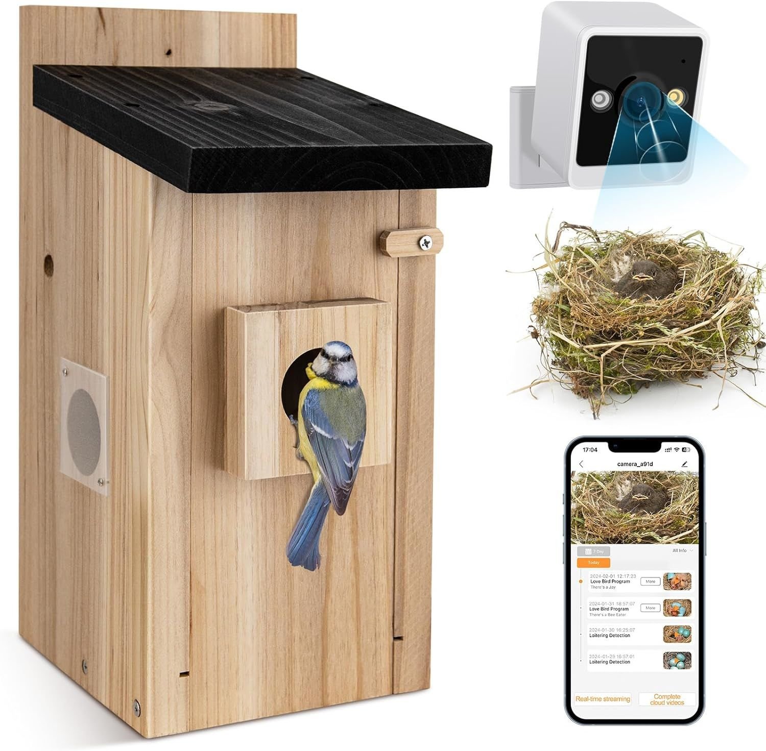 Birdhouse Video Ramp Smart Bird House With Camera,3MP Birdhouse Camera For Outdoors,Auto ...