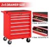 Rolling Tool Chest with 7-Drawer Tool Box with Wheels Multifunctional Tool Cart Mechanic Tool Storage Cabinet for Garage, Warehouse, Workshop, Repair