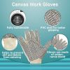 24 Pack Canvas Work Gloves 10" Large Size Washable Elastic Knit Wrist Canvas Glove with PVC Dots; Resistant Workwear Gloves; Comfortable Fit Ideal for