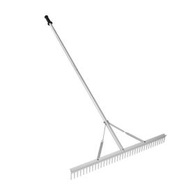Landscape Rake with Long Handle for Loosening Soil Lawn Care Weeding Lake (Type: Style B, Color: Silver)