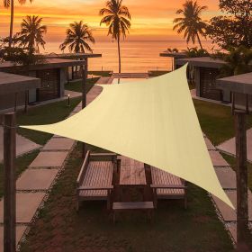 Artpuch Custom Size Beige Sun Shade Sail Triangle Canopy 185 GSM Durable Fabric UV Block Awning for Outdoor Patio Garden Backyard (Customized Availabl (Color: beige, size: 15'X28')