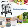 Heavy Duty Folding Utility Shopping Double Cart